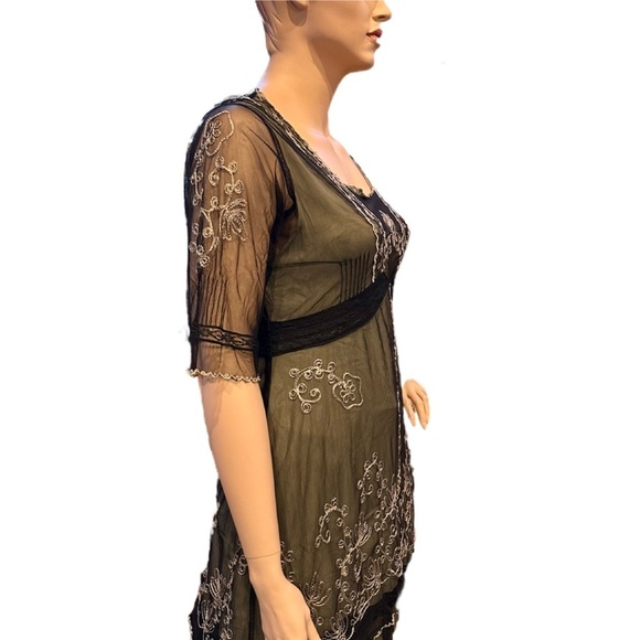 Nataya #2101 “Victorian Lux Lace” Titanic Tea Dress Size 1X Black & Taupe NWOT! - Picture 10 of 16